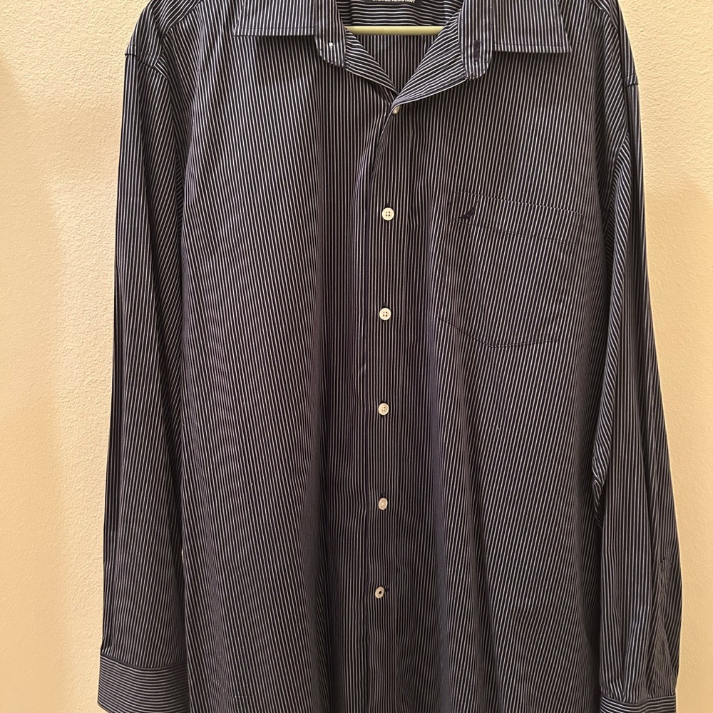 Men's Navy Pin Striped Shirt